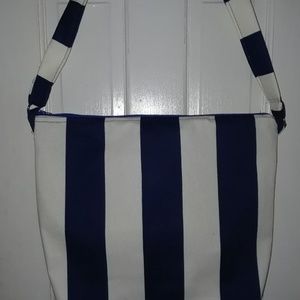 Navy and White Beach Bag